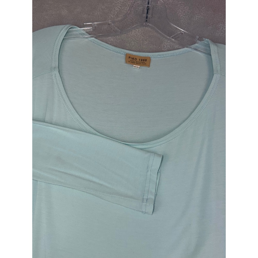 Piko 1988 Womens Medium Mint Green Bamboo Spandex Oversized Long Sleeve Top MED